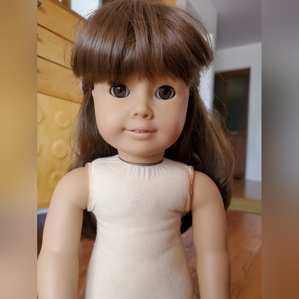 American Girl Doll Samantha White Body Pleasant Company c. 1990 w/ meet outfit